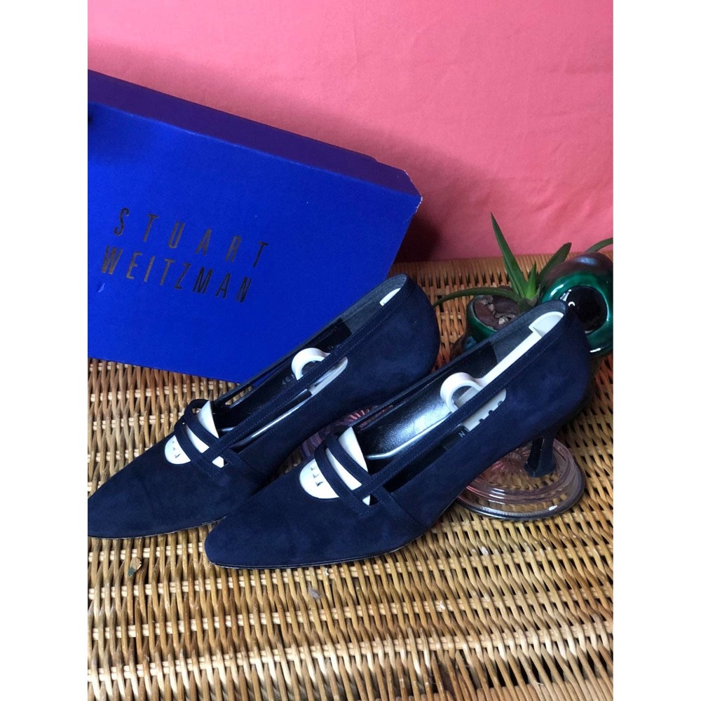 Navy Suede Heels Vintage Stuart Weitzman